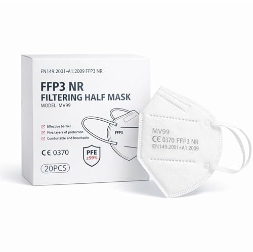Nationwide Paper FFP3 Face Masks UK | CE 0370 Certified EN149:2001+A1:2009 | 5-Layer Protection & ≥99% Filtration | Comfortable Ear Loops, Easily Breathable & Hypoallergenic | White