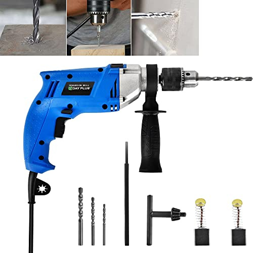 2 in 1Hand Electric Drill, Corded Hammer Impact Drill Rotary Hammer Kit 360 Degree Rotatable Side Handle