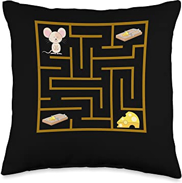 Maze Mouse Trap Mouse Trap Cheese Throw Pillow