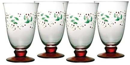 Pfaltzgraff Winterberry Set of 4 Water Goblets, 14 Ounce
