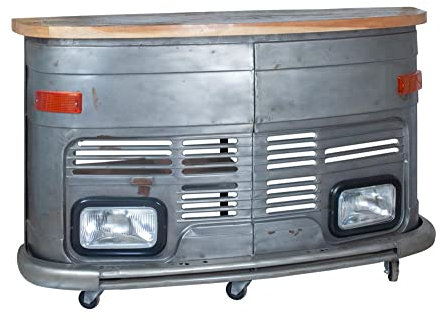 ORIGEN Möbelstück für Bartheke, Vorderseite, Van, Grau, Industriestil, L 166 cm