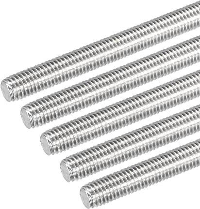 DMiotech 5 Paquet M10 x 180mm Entièrement Fileté Tige 304 Inox Acier Droite Main Filetages Tige Barre Goujons Colliers et Boulons en U