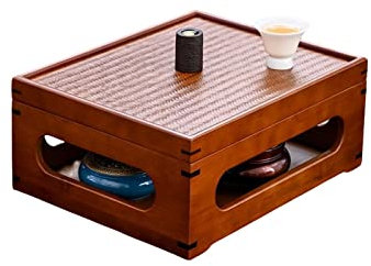 Vnook Mesa de té portátil, gabinete de té Multifuncional, Caja de Almacenamiento de Escritorio, Caja de té de bambú, Familia, Oficina