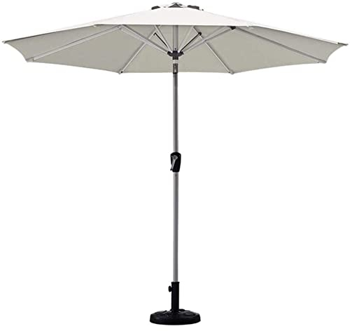 Sonnenschirme für den Außenbereich Weißer Gartenschirm 2,7 m, Sonnenschirm für den Außenbereich mit Kurbelgriff und Neigungsfunktion, für Strand/Pool/Terrasse, UV-Schutz ohne Sockel good