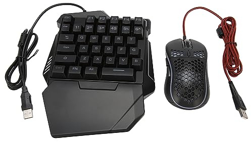 Tastatur-Maus-Konverter-Set, Gaming-Tastatur-Maus-Konverter-Kombination, Kabelgebundene RGB-Einhand-Tastatur-Maus-Adapter-Kombination für IOS, PC, Telefon