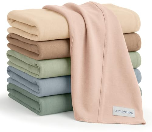 Bekväma ungar-rapdukar 6-pack stora 100 % bomull tvättlappar dubbla lager absorberande rapduk extra absorberande baby rapduk extra mjuk för pojkar och flickor (flerfärgad, paket med 6)