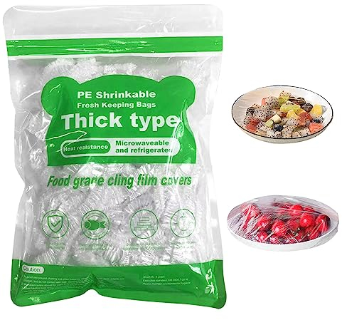 Sacchetti per La Conservazione Dei Prodotti Freschi 300 Pezzi-Sacchetti di Pellicola Elastica Riutilizzabile, Coperchi per La Conservazione Degli Alimenti, Coperchi per Ciotole Elastici Ed Estensibili