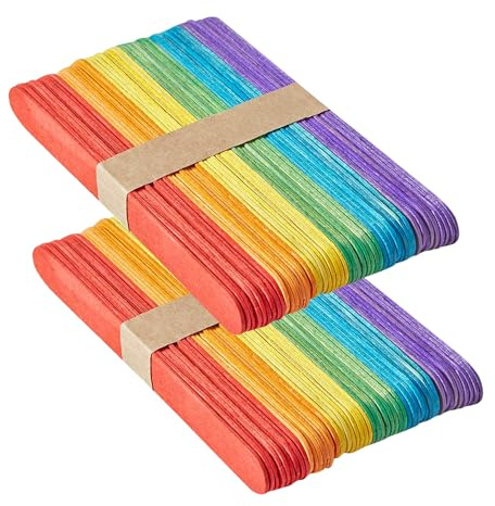 YXHZVON Palos de Helado, 100 Unidades Palitos de Paletas de Madera Multiusos, Palos de Polo de Madera para La Fabricación de Helados de Bricolaje Artesanía Creativa (114 x 15 mm)