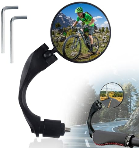Fahrradspiegel, 360° Verstellbarer Fahrrad Spiegel, HD Klappbar Fahrrad Rückspiegel, 16-22mm Links Rechts Universal für Fahrrad