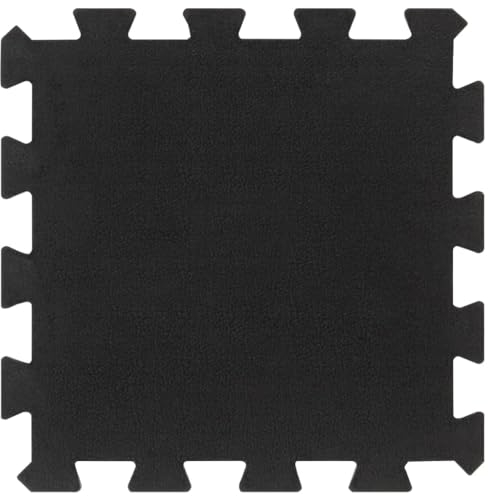 vidaXL Bodenfliesen aus Gummi 9 STK., Bodenfliese mit Rutschfester Unterseite, Bodenmatte für Garage Fitnessraum, Puzzlematte Schutzmatte, Schwarz
