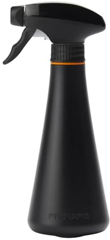 Fiskars Nebulizzatore per Piante, 0,3 l, Bottiglia Spray per Innaffiare le Piante Delicate e Pulire le Foglie Grandi, Altezza: 20,5 cm, Resina Sintetica, Nero/Arancio, 1071306