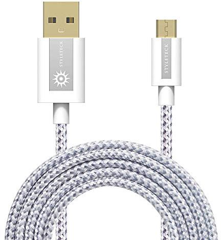 STYLETECK USB A to Micro USB Cable 1M, Android USB Charger Cable Fast Charging Cable Nylon Braided Lead for Samsung Galaxy S7 Edge S6 S5 J7 J6 J5 J3 Note 5 A6 A10, Huawei Y7 Y6, Kindle, Xbox, PS4