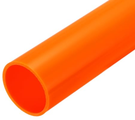 QUARKZMAN 2 PVC Rigido Rotondo Tubo 45mm(9/5 Pollici) Id 50mm OD 350mm Arancione Alto Impatto per Acqua Tubo Artigianato Cavo Manicotto