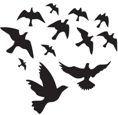 HOMSFOU Entzückender Vogel-wandaufkleber Abnehmbare Wandkunst Für Wohnzimmer Schlafzimmer Küche Büro Einfach An Jedem