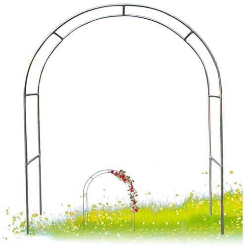 DMMFTERL Spalierbogen für den Garten als Hochzeitsdekoration, Edelstahl-Metallbogen, Torbogen für Gartenlaube, Rankgerüst, Stützbögen für drinnen und draußen für Rosen, Kletterpflanzen (Grö