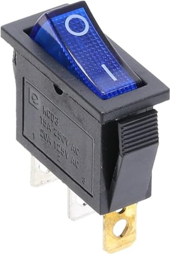 Interrupteur KCD3 220V ON/Off SPST interrupteur à bascule unipolaire unidirectionnel 2 positions 20A 125VAC avec lumière LED(Blue)
