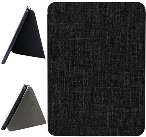 ZhaoCo Funda para 7'' Kindle Colorsoft Signature Edition 2024 / Kindle Paperwhite 2024 / Kindle Paperwhite Signature Edition 2024, Folio del libro Cover Protectora Inteligente (Tela Negra)