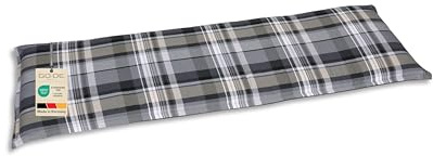 GO-DE Textil Bequeme und attraktive Polsterauflagen für Gartenbänke (Einzelset, Karo grau, 3er-Bankauflage)