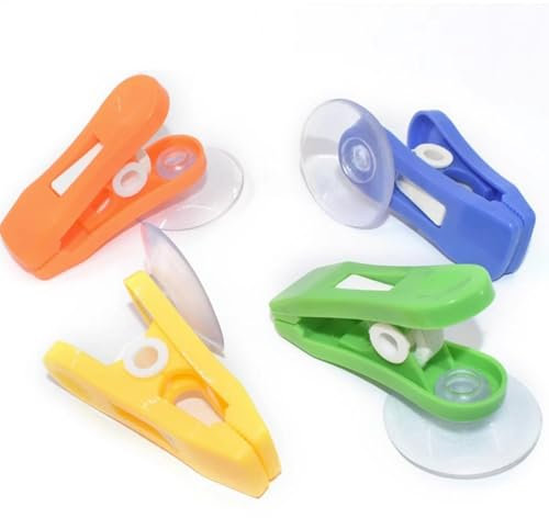 -Futterclip – Aquarium-Algen-Clip, -Clip-Futterspender | Multifunktionaler Fischfutterhalter, Aquarium-Zubehör, Pflanzen, Saugnapf-Clip mit Saugnapf, Aquarium-Clip für Aquarium