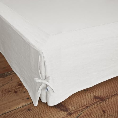 Cache-Sommier 160 x 200 cm – 100% Lin Lavé Soline Blanc