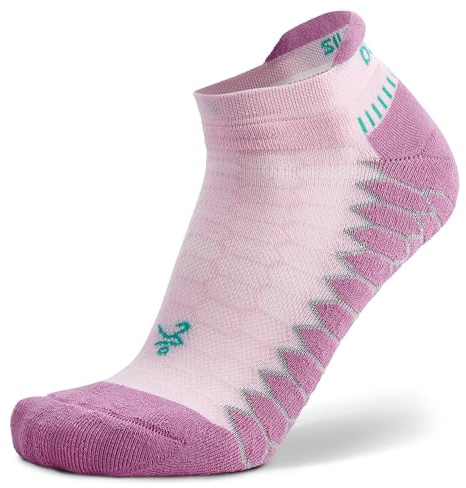 Balega Unisex Silver No Show Silver Kompression Fit Performance No Show Atletisk Löparstrumpor för Män och Kvinnor (1 par), Svart, Stor (förpackning med 1), Superrosa, S