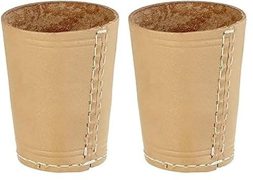 Piatnik Spiele 2971 - Lederwürfelbecher Natur (Packung mit 2)