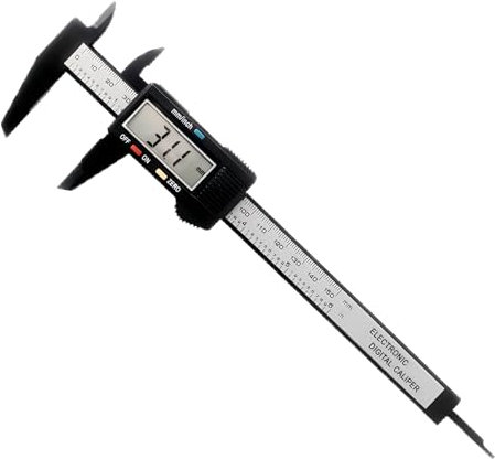 Electronic Digital Vernier Caliper: 0-150mm/0-6'' Carbon Fiber Micrometer with LCD, Inch/MM/Fraction Conversion, Auto-Off, for External, Internal, Depth & Pitch Measurements