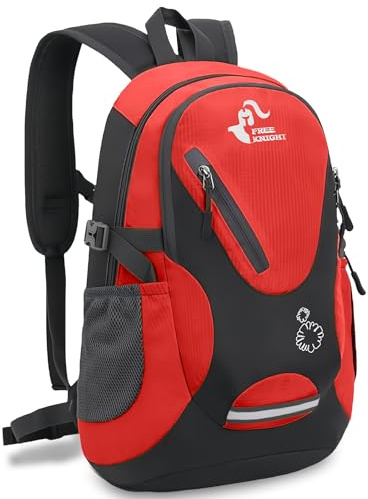 flintronic Kleiner Wanderrucksack, Leichte Wasserdichte Rucksack, Ultraleicht Wanderrucksack, Outdoor Sport Reise Tagesrucksack, Damen Herren Daypack für Camping Klettern/Outdoor Wandern (Rot)