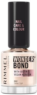 Rimmel Wonder'bond Care+Color Nagellack 002 Tank Top, regeneriert die Nägel, mit Biotin und veganem Keratin, modular, 12 ml