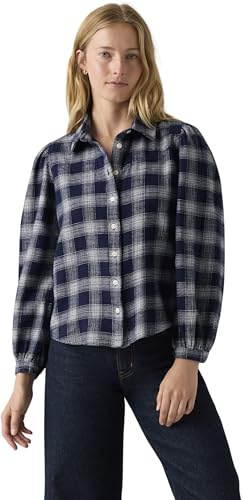 Levi’s Femme Chemise Western Journey à Boutons, Standard Fit, Bleu (Alarcon Plaid Navy), S