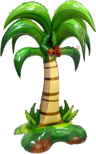 Aufblasbare Palme, Hawaii Deko, Sommerparty, XXL Größe 132x94 cm, Wieder verwendbar, Aluminiumfolienmaterial