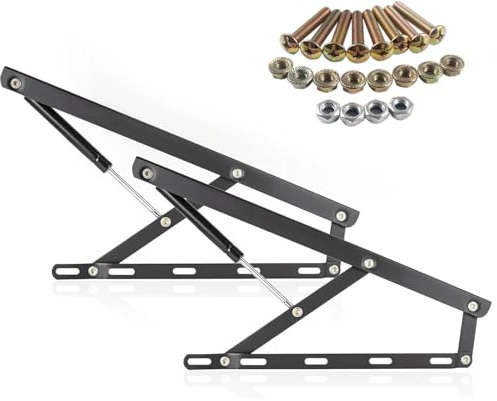 Juego de mecanismos elevables para Cama, soporte de resorte de gas de para camas altas Tatami, Juego de 2 bisagras para canapé con resortes, Kit de mecanismo hidráulico de elevación de cama resistente