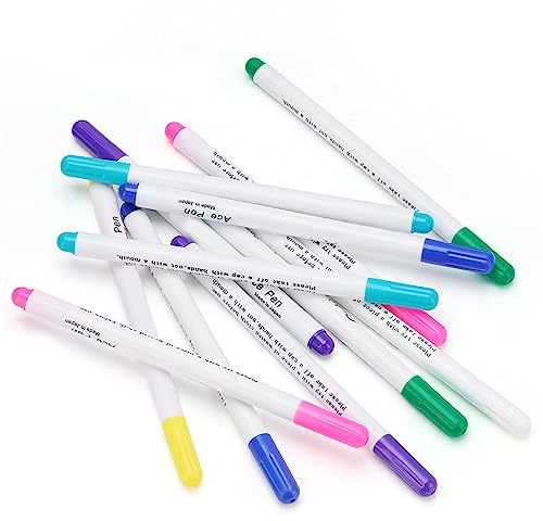 KooingTech Nähzubehör, Schneiderkreide, Trickmarker Nähen, Wasserlöslicher Stift, 12-Pack 7-Farbe Watt