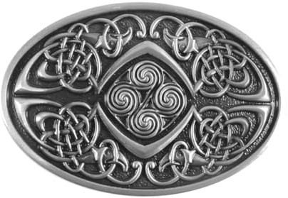 Hoite Fibbia per cintura con nodo celtico, fibbia ovale in metallo vintage per cintura da uomo, per uomo e donna, fibbia sostitutiva per cowboy da cowgirl celtica, stile western