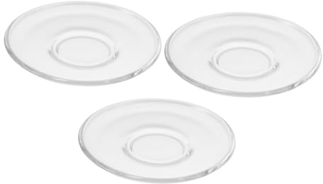 CIYODO Soucoupes en Verre Transparentes Lot de 3 Résistantes à L'usure la Chaleur pour Tasse de Thé pour Restaurant ou Hôtel