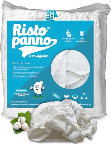 Ristopanno Il Tovagliato - Box 9 kg Panni Multiuso - Stracci Bianchi