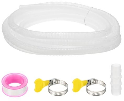 PATIKIL 5 Meters Air Conditioner Drain Hose Kit Universal AC Drain Hose for Replacement Drain Hose Extension Mini Split AC Ductless Heat Pumps AC Drainage HVAC Extender, Clear
