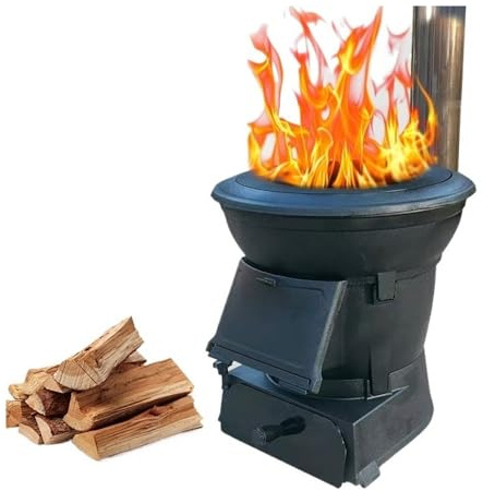 BCJMKDX Estufa de leña para Acampar, Estufa de leña for Camping Rural calefacción Interior for el hogar Invierno sin Humo y carbón Fundido Doble propósito