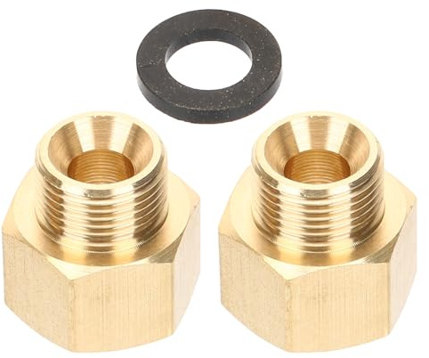 jojofuny Adaptador de Propano de Latón Macizo 2 Piezas Conector Interior 3/8 a Exterior 9/16 Racores Reductores para Manguera de Gas Autocaravanas Compacto y Portátil para Conexión