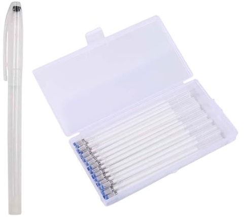 Schneiderkreide, hitzelöschbarer Stift mit 40 Ersatzminen, weiße, bei hohen Temperaturen verschwindende Stoffstifte mit Box, Stoffmarker zum Nähen, Leder, Quilten, Schneidern
