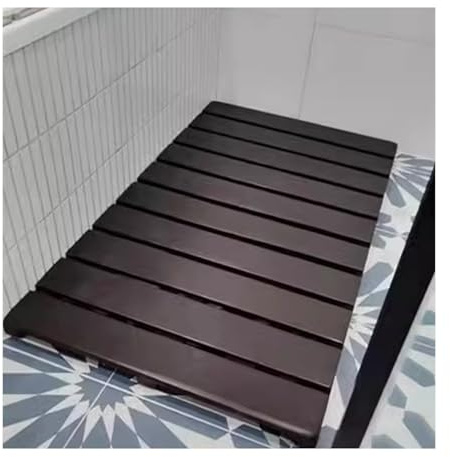 Bambus-Badematte – rutschfeste wasserdichte Holzmatte für Dusche Sauna Spa Pool Terrasse – rechteckiger Badezimmerteppich ideal für den Innen- und Außenbereich
