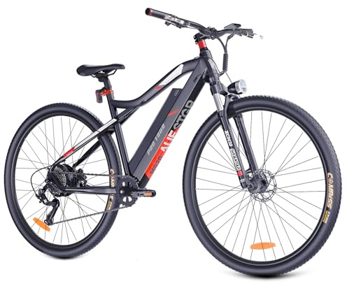 Elektrofahrrad Für Damen Herren Erwachsene Pendler Offroad, 250W Motor MountainBike Mit 36V 13Ah Abnehmbarem Akku, 27.5 Zoll City Pedelec, 9 Gang Schaltung, Federgabel, Alurahmen, Scheibenbremse (rot)