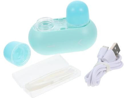 VILLFUL Scatola la Pulizia Lenti a Contatto Elettrica Portatile in Pvc Lavatrice Automatica e Detergente, Pulitore per Lenti a Contatto Tecnologia Avanzata per Uso Personale e Regali