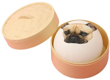Personalisierter Dumpling Squishy mit Wunschbild, Squishies Bao Bun mit Dampfgarer, Langsam Rückfedernde Quetsch-Stressabbau-Spielzeuge Personalisierte Geschenke (Weiß)
