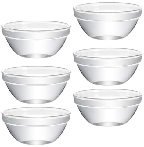 PERSELOSO Set 6 Ciotole in Vetro per Dessert, Contenitori Vetri Versatili per Pasticceria e Caffetteria, Scodelle Piccole per Budino e Gelatina