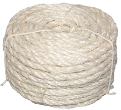 diwedaso Corda di sisal intrecciata, realizzata a mano, strutture di gioco interattive e giocattoli per gatti, avvolgimento di corda intrecciata, decorazione, Bianco, 6mmx20m