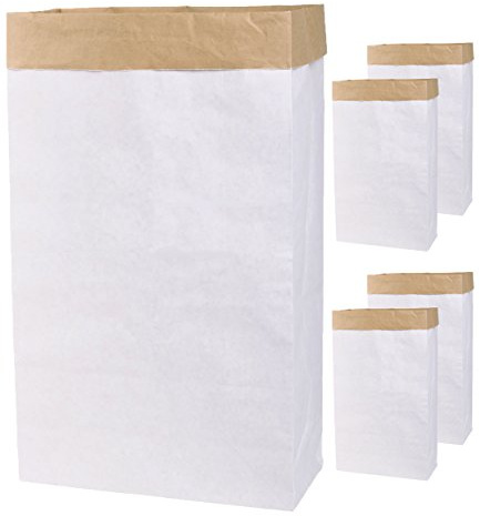 Lifestyle Lover 5X DIY Papiersack Paperbag mit Seitenfalz aus Kraftpapier zum selber gestalten bemalen bekleben Braun Weiß 'Blanko' (5)