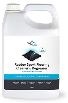 Zogics Rubber Flooring Cleaner and Degreaser – Cleaner Concentrate and Heavy Duty Degreaser for Rubber Floors and Mats, Biodegradable and Non Toxic Cleaner (1 Gallon)