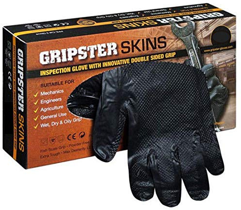 GRIPSTER Skins Nitril Handschuhe schwarz Größe 9 L Box a 50 Stück