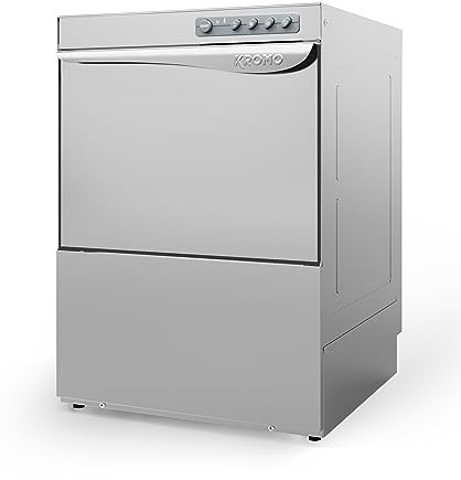 MBH - Lave-verres professionnel KROMO AQUA 50 en acier inoxydable SANS pompe de vidange. Lave-vaisselle pour cuisine industrielle de bar, restaurant et hôtellerie.